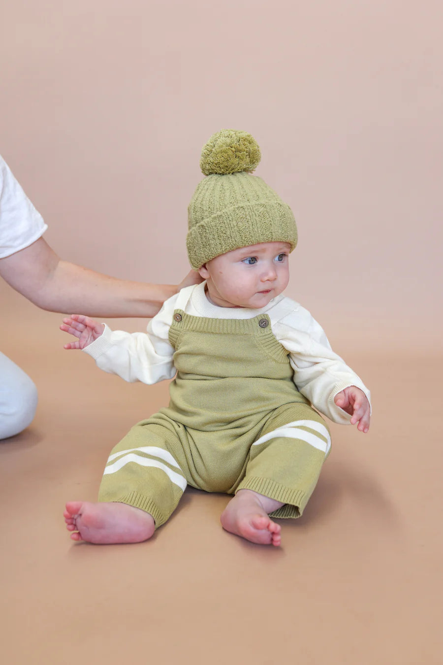 Merino Woolen Pom Pom Beanie - Sage