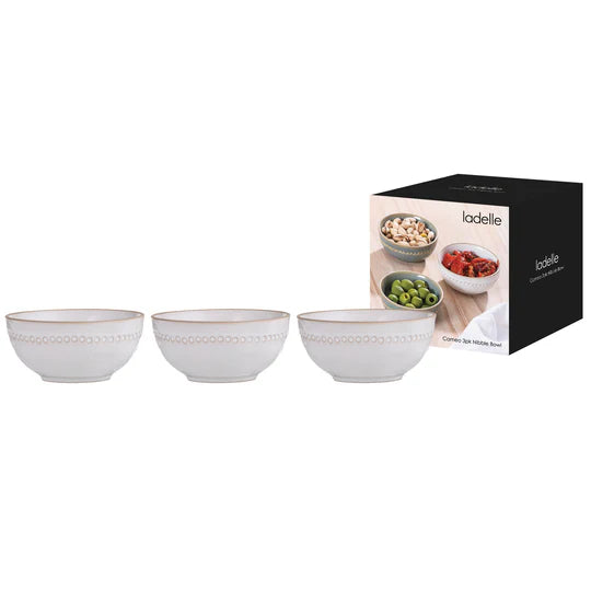 Cameo Ivory 3pk Nibble Bowl