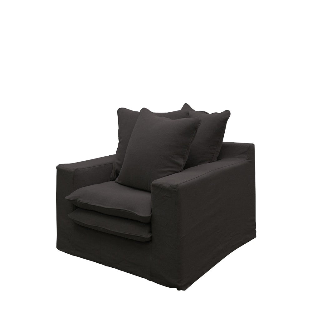 Keely Slipcover Armchair - Black