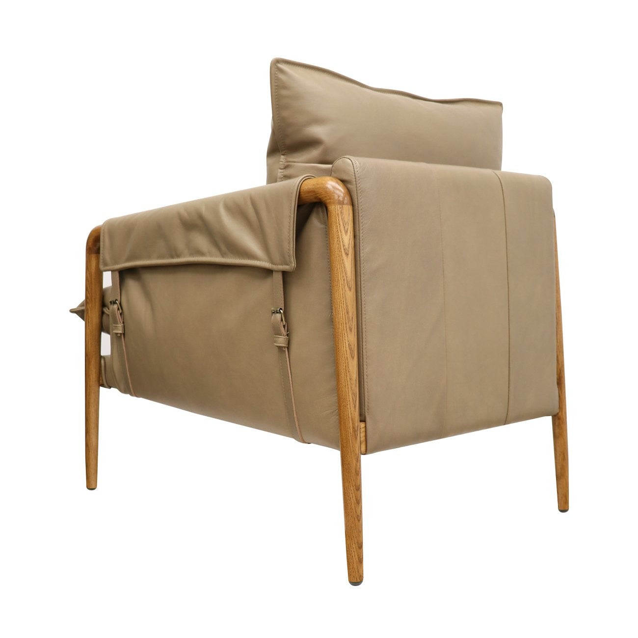 Saddle Armchair - Beige Leather