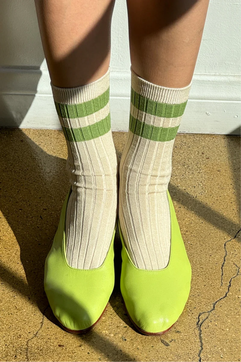 HER SOCKS VARSITY - Pear