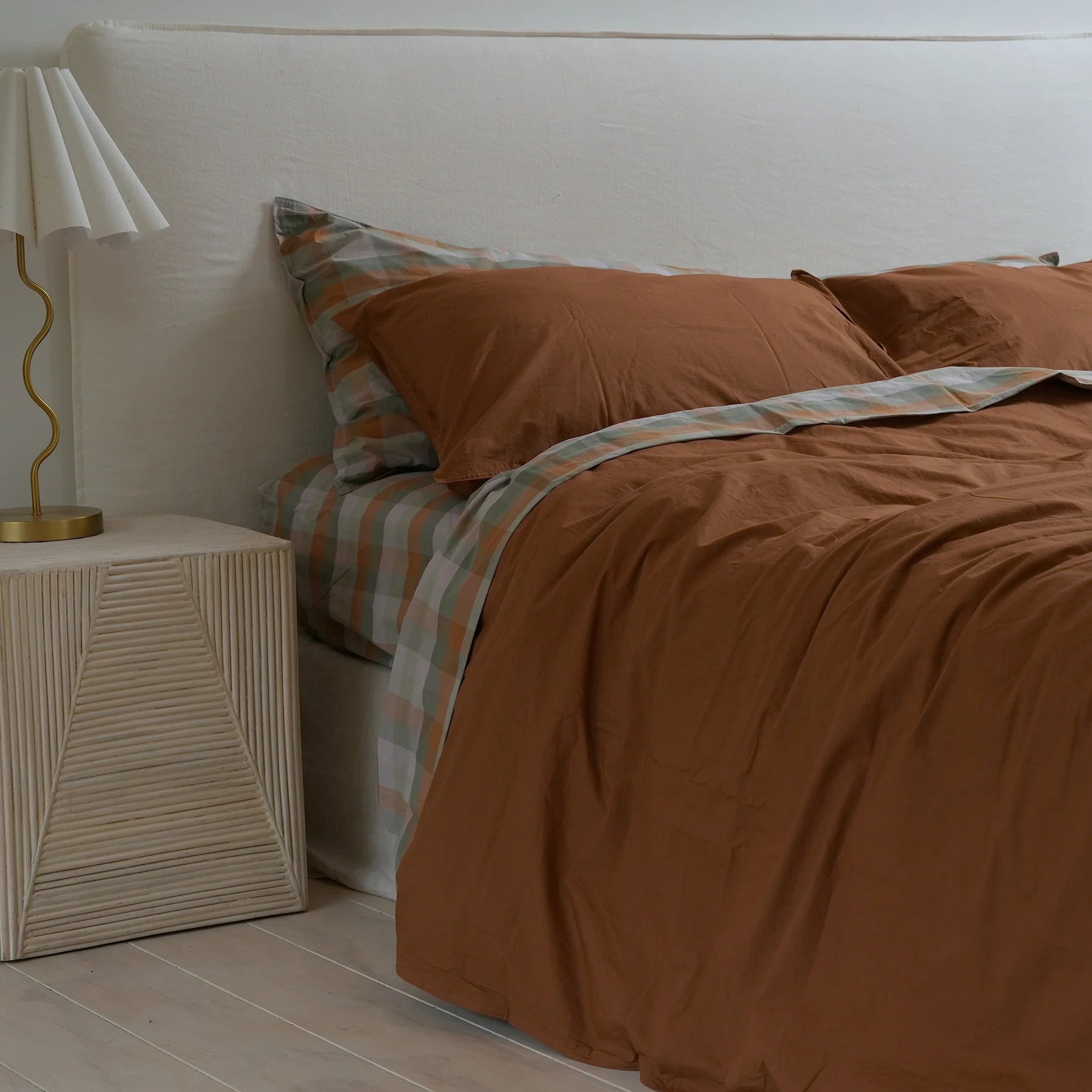 Cotton Duvet Set - Rust