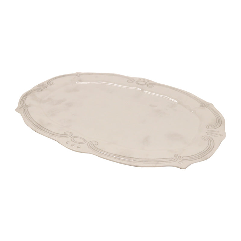 Melamine French Grey Ovel Platter 50cm