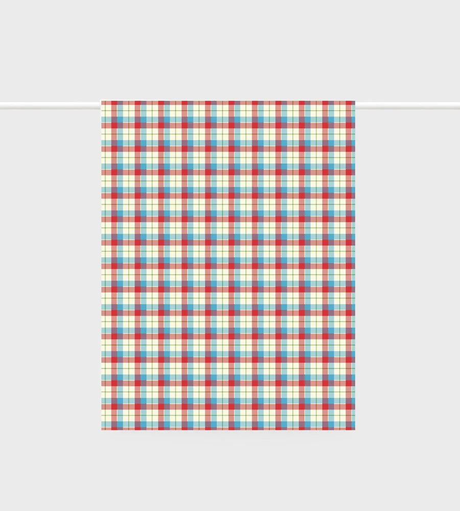 Tea Towel | Cherry + Blue Tartan