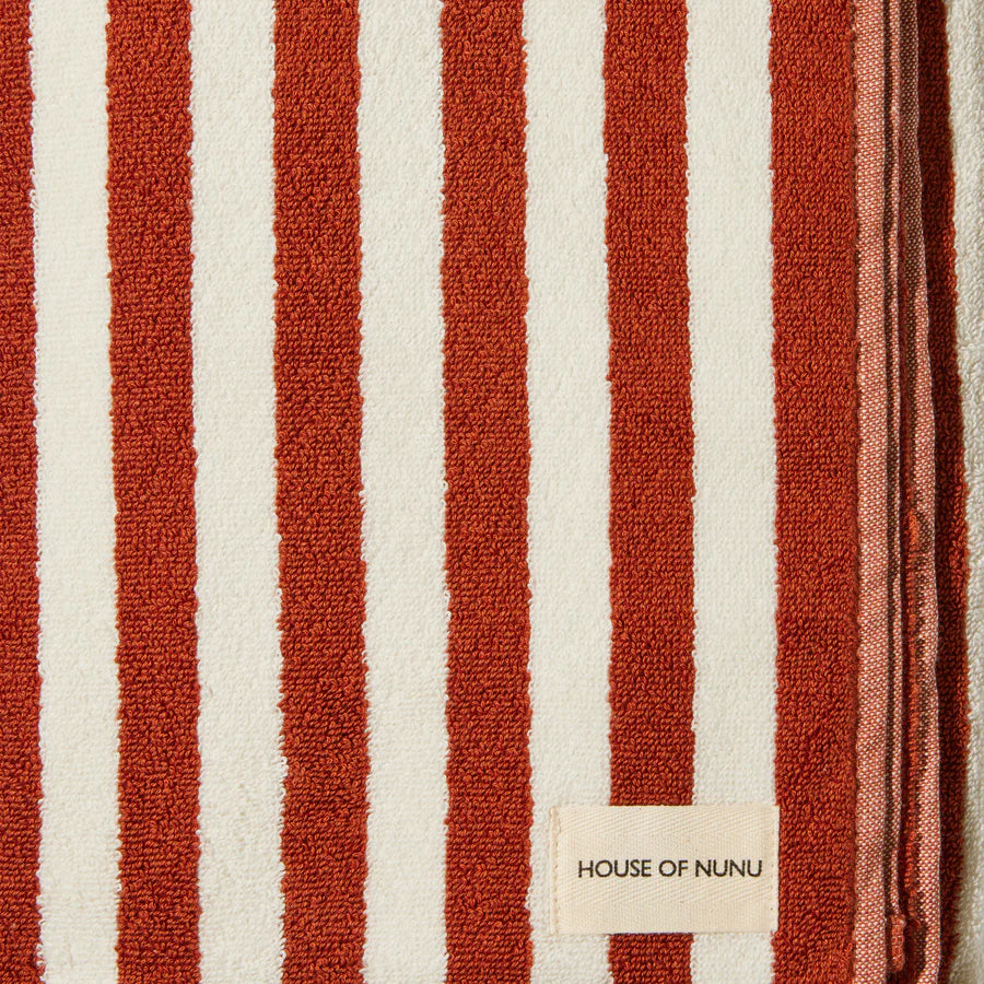 Bath Towel - Red Orche Stripe