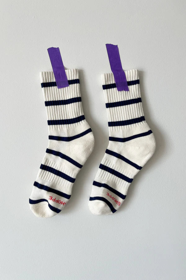 STRIPED BOYFRIEND SOCKS - SAILOR STRIPE