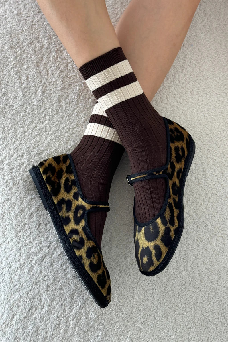 HER SOCKS VARSITY - Espresso