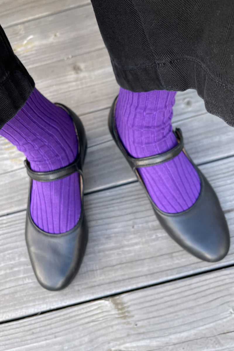 HER SOCKS - Eggplant