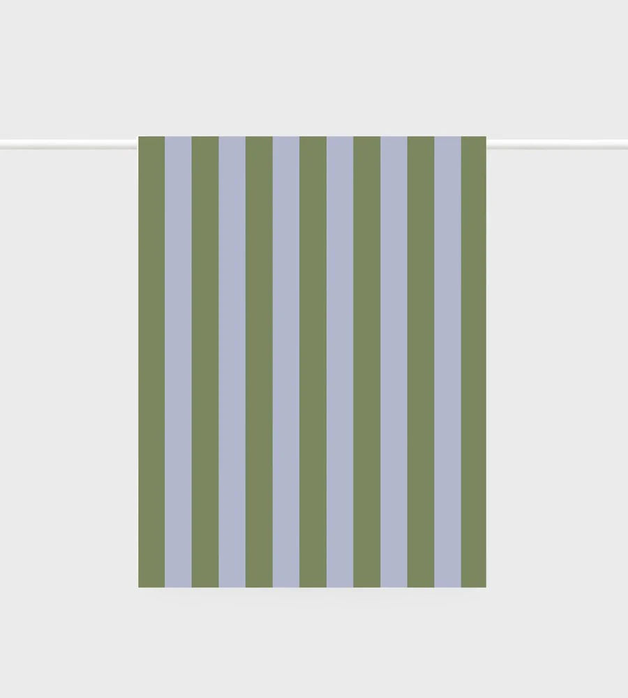 Tea Towel | Bold Stripe Periwinkle + Olive