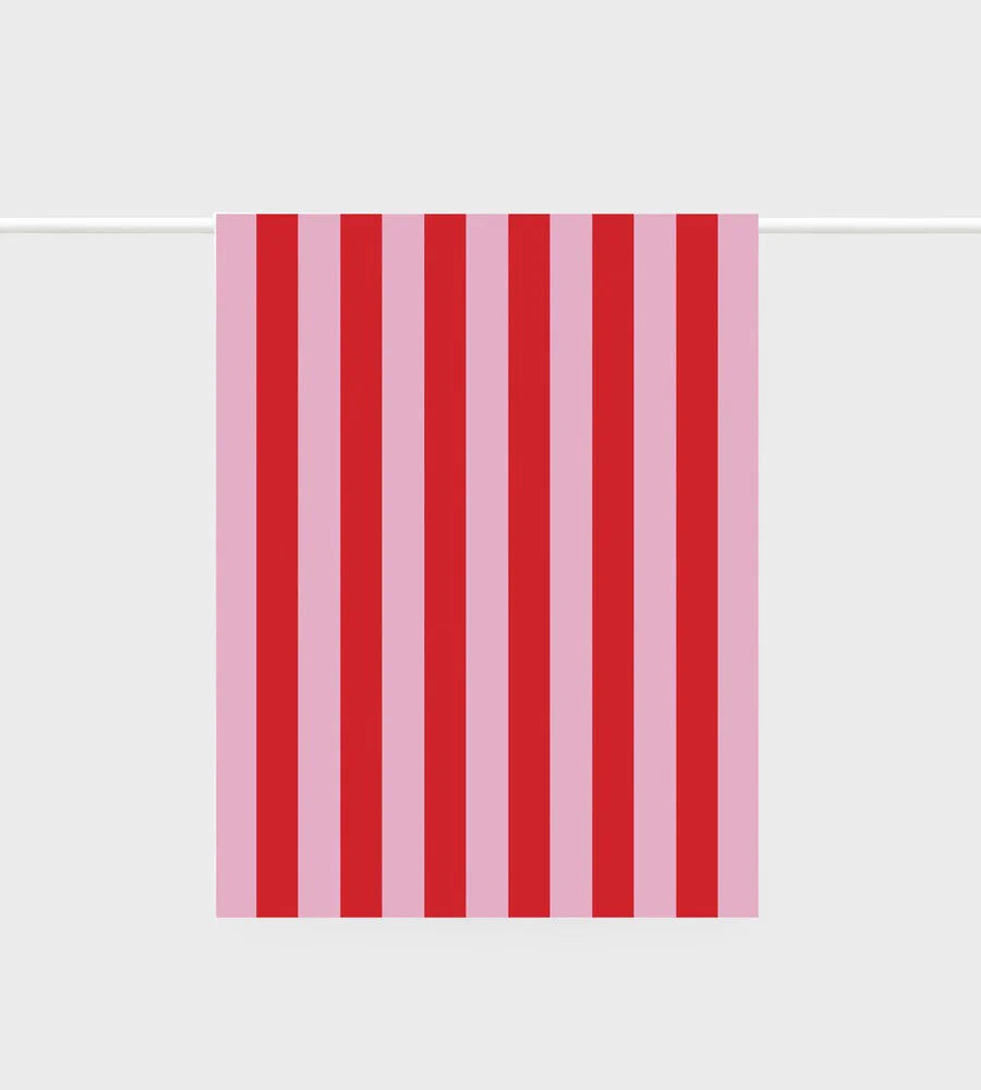 Tea Towel | Bold Stripe Red + Pink