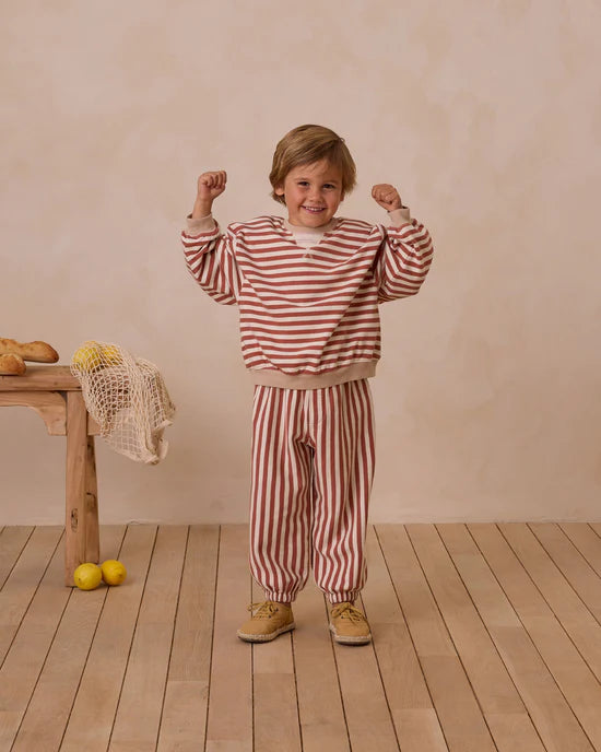 Oversized Crew - Poppy Stripe