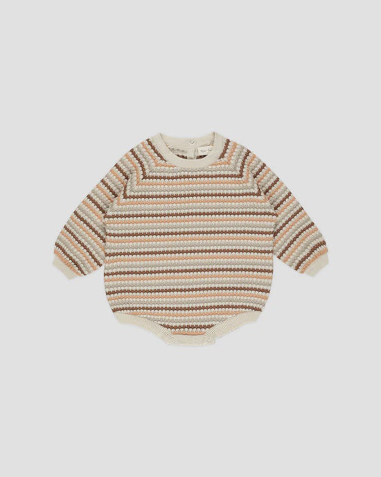 Crewneck Romper - Honeycomb Stripe