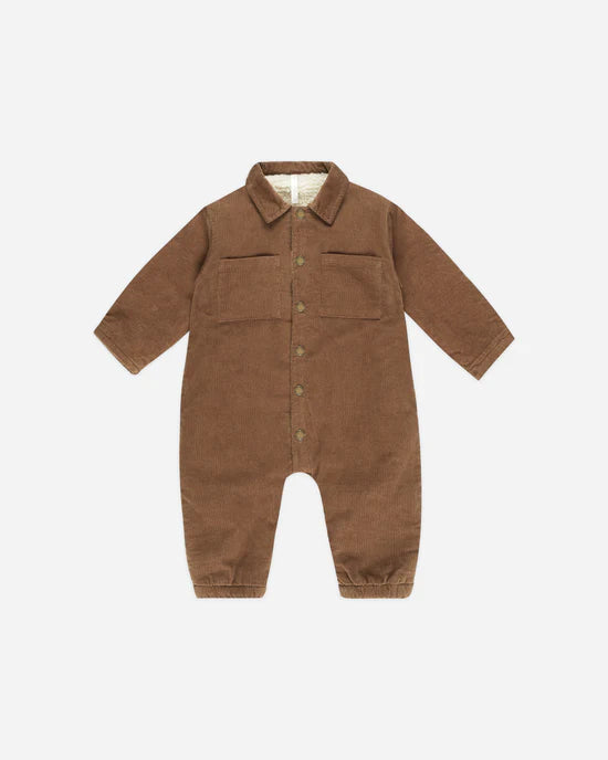 Cord Baby Jumpsuit - Saddle