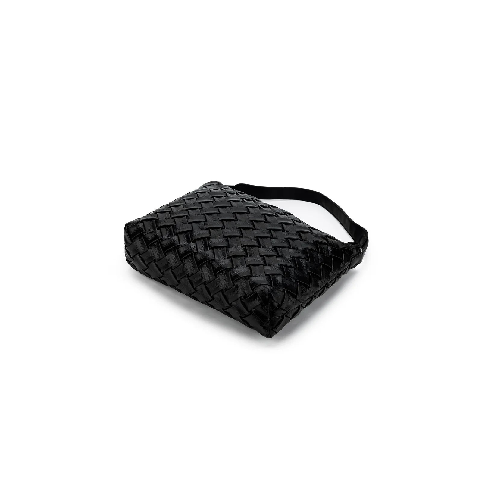 Raquel Woven Shoulder Bag - Black