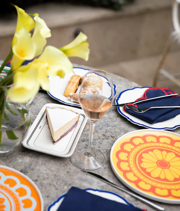 Yellow & Pink Flower Plate