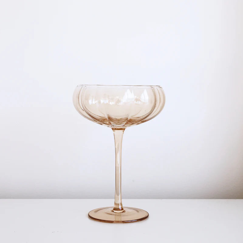 Petal Cocktail Glass - Amber - Set of 4