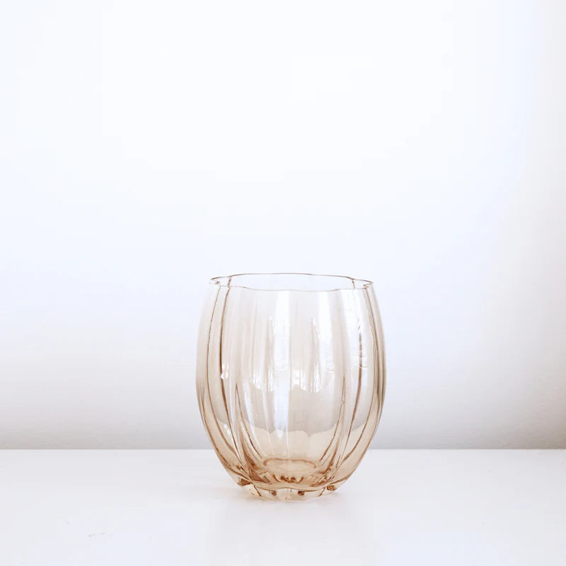 Petal Stemless Glass - Amber - Set of 4