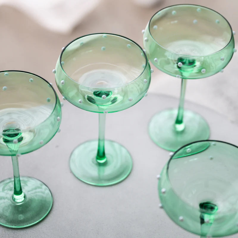 The Perfect Pearl Coupe - Set of 4 - Green