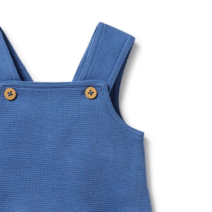 Organic Waffle Overall - Brilliant Blue