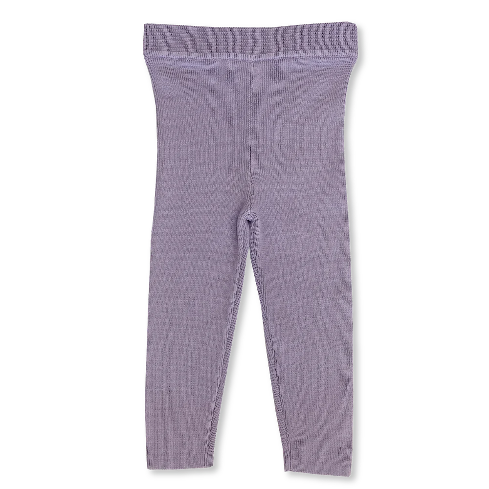 Organic Ribbed Essential Leggings - Iris