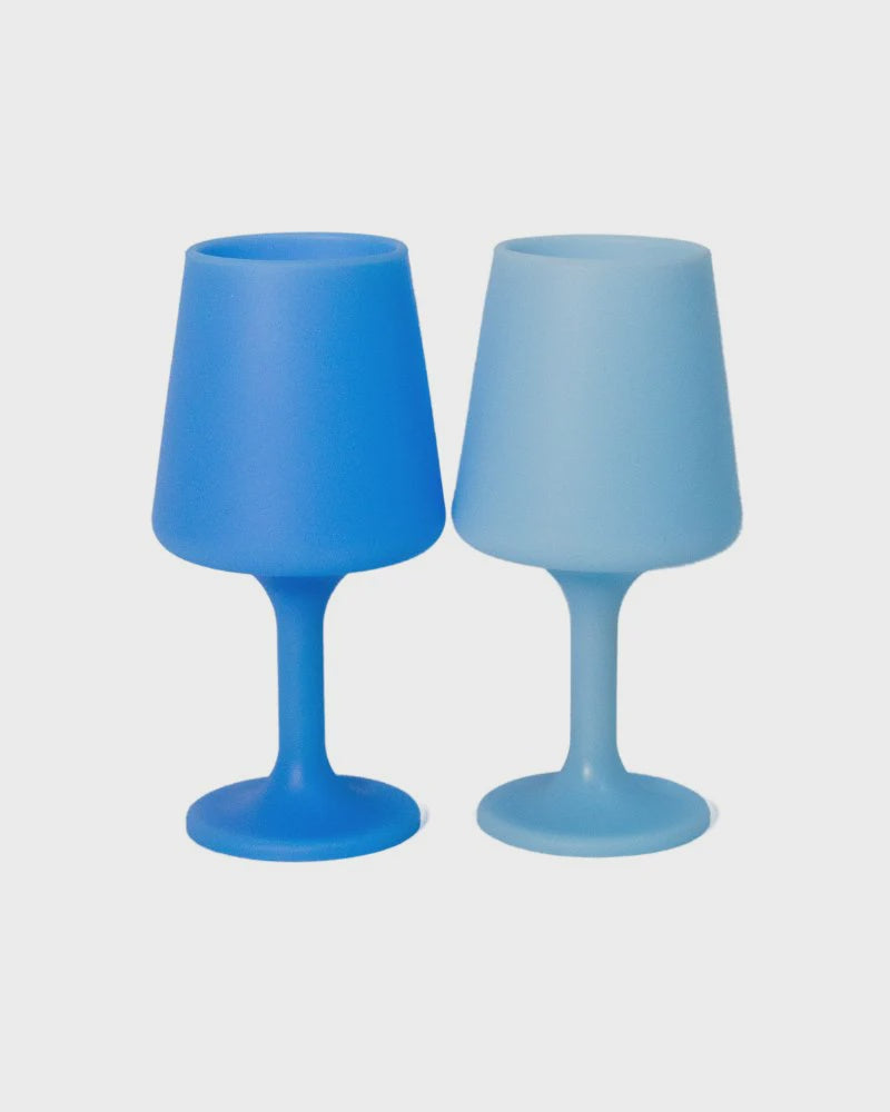 Swepp Silicone Unbreakable Wine Glasses - Sky + Kingfisher